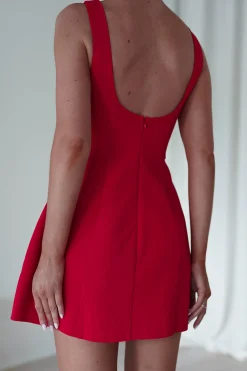 Sale Hannah Structured Mini Dress | Red Kleider In Minilänge|Minikleider