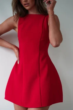 Sale Hannah Structured Mini Dress | Red Kleider In Minilänge|Minikleider