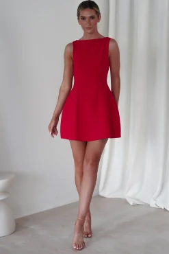 Sale Hannah Structured Mini Dress | Red Kleider In Minilänge|Minikleider
