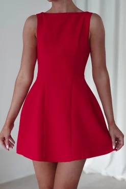 Sale Hannah Structured Mini Dress | Red Kleider In Minilänge|Minikleider