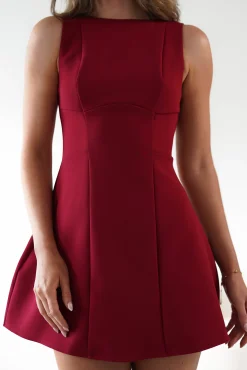 New Hannah Structured Mini Dress | Wine Kleider In Minilänge|Minikleider
