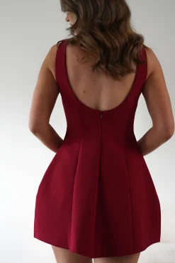 New Hannah Structured Mini Dress | Wine Kleider In Minilänge|Minikleider