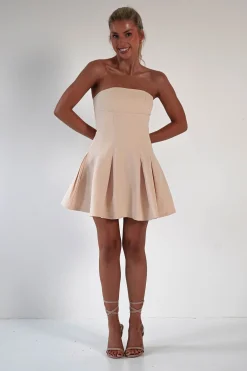 Online Harper Pleated Mini Dress | Apricot Cream Kleider In Minilänge|Minikleider