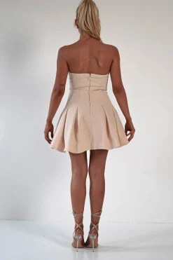 Online Harper Pleated Mini Dress | Apricot Cream Kleider In Minilänge|Minikleider