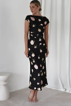 Online Hazel Soft Floral Maxi Dress | Black Lange Kleider|Maxikleider