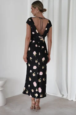 Online Hazel Soft Floral Maxi Dress | Black Lange Kleider|Maxikleider