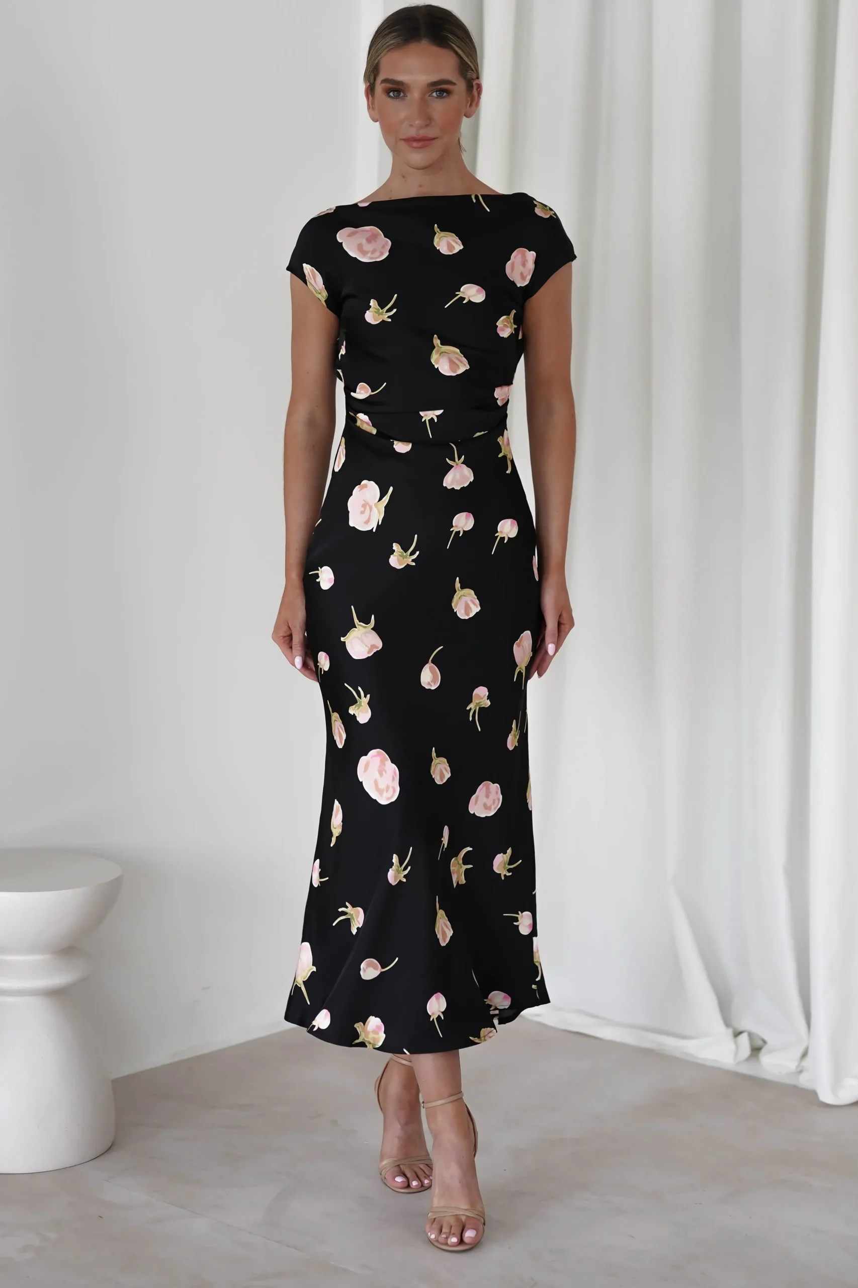 Online Hazel Soft Floral Maxi Dress | Black Lange Kleider|Maxikleider