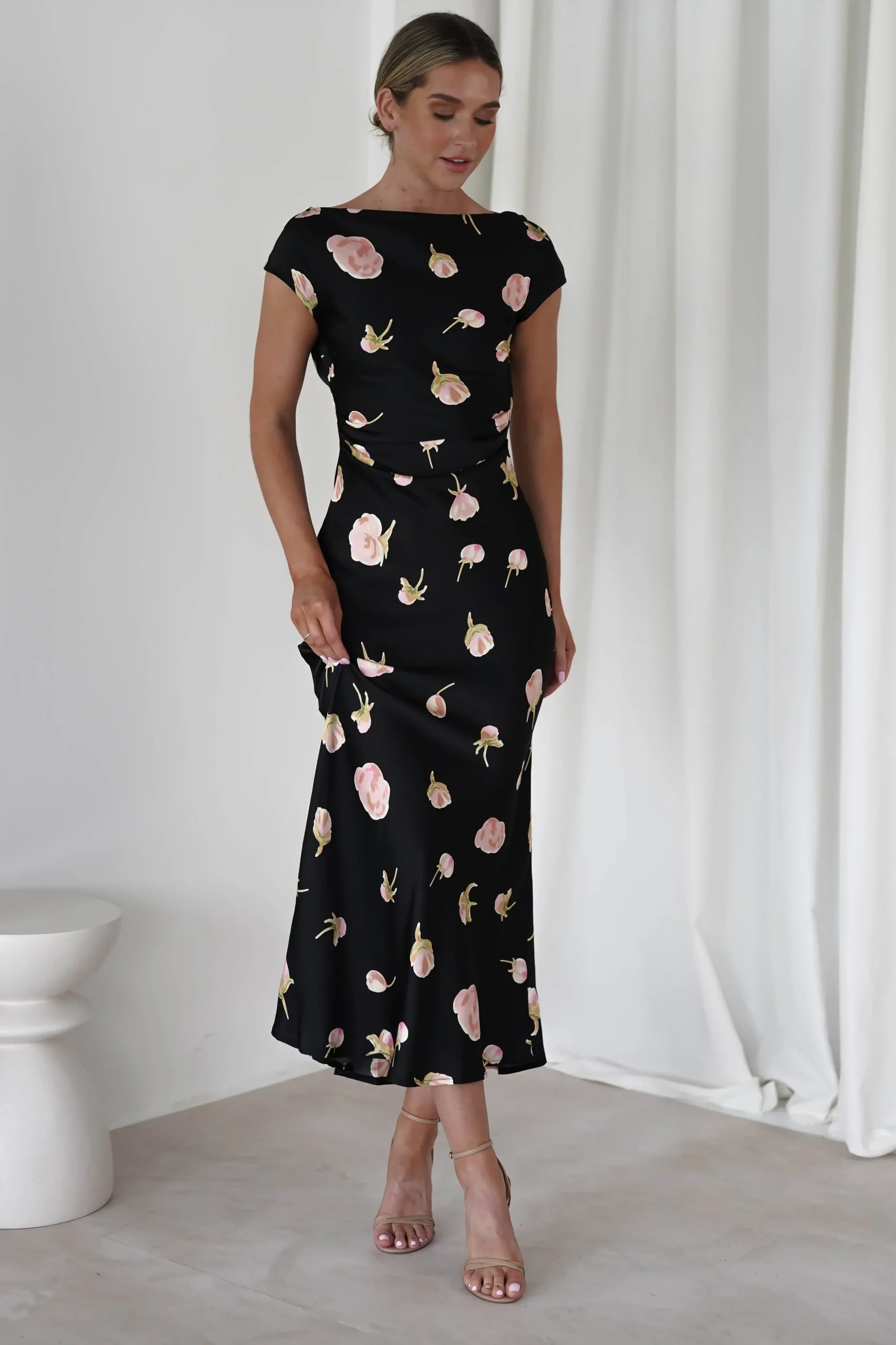 Online Hazel Soft Floral Maxi Dress | Black Lange Kleider|Maxikleider
