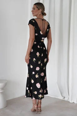 Online Hazel Soft Floral Maxi Dress | Black Lange Kleider|Maxikleider