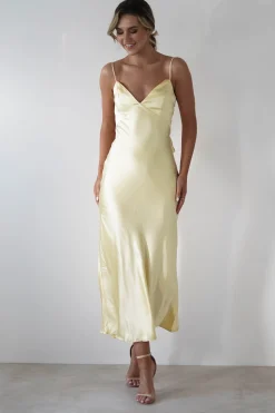 Hot Hermie Silky Satin Maxi Dress | Lemon Lange Kleider|Maxikleider