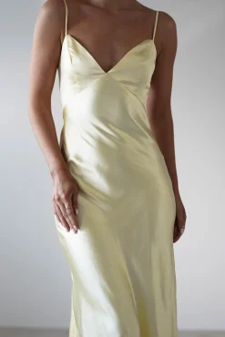 Hot Hermie Silky Satin Maxi Dress | Lemon Lange Kleider|Maxikleider