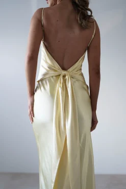 Hot Hermie Silky Satin Maxi Dress | Lemon Lange Kleider|Maxikleider