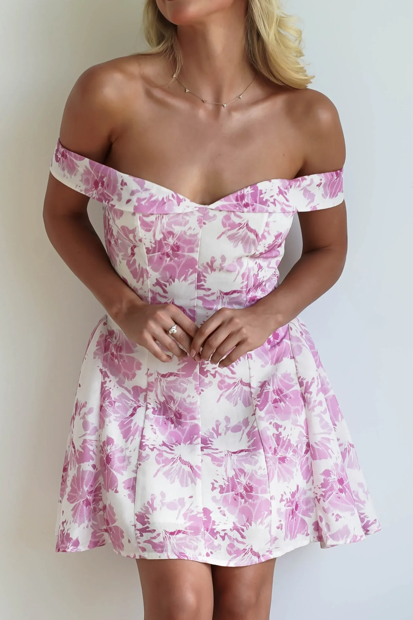 New Hollie Floral Mini Dress | Pink Print Kleider In Minilänge|Minikleider