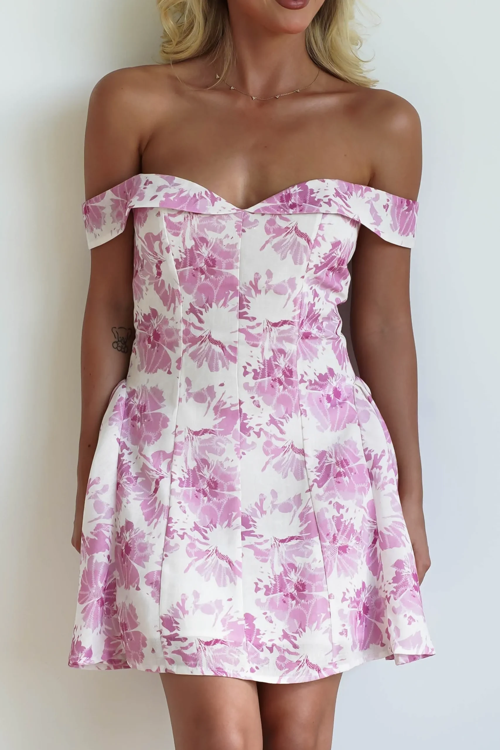 New Hollie Floral Mini Dress | Pink Print Kleider In Minilänge|Minikleider