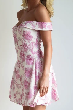 New Hollie Floral Mini Dress | Pink Print Kleider In Minilänge|Minikleider