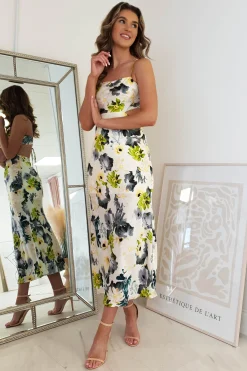New Jaylani Floral Midi Dress | Mixed Print Mittellange Kleider|Midi-kleider