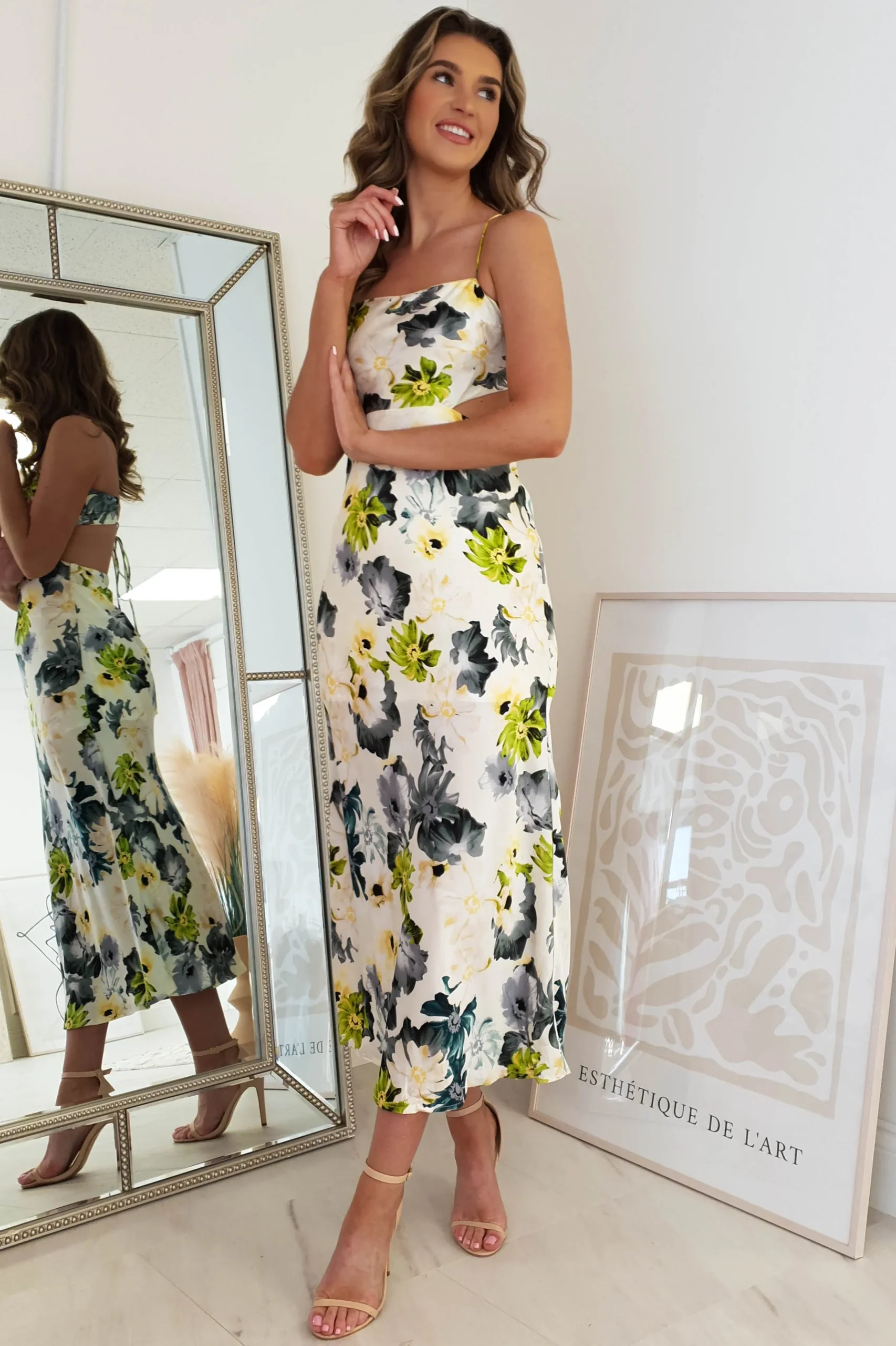 New Jaylani Floral Midi Dress | Mixed Print Mittellange Kleider|Midi-kleider