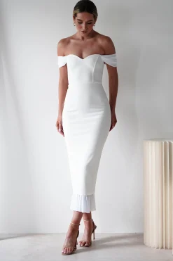 Fashion Jennifer Bodycon Midi Dress | White Lange Kleider|Maxikleider
