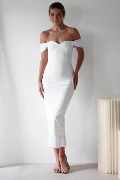 Fashion Jennifer Bodycon Midi Dress | White Lange Kleider|Maxikleider