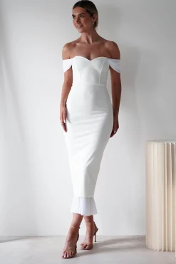 Fashion Jennifer Bodycon Midi Dress | White Lange Kleider|Maxikleider
