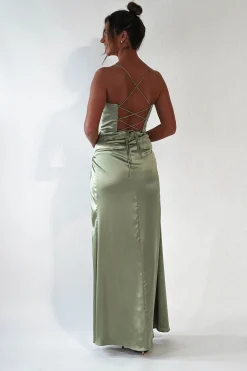 Sale Julianne Corset Satin Gown | Sage Sommerkleider|Sommerkleider