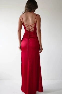 Fashion Julianne Corset Satin Gown | Red Sommerkleider|Sommerkleider