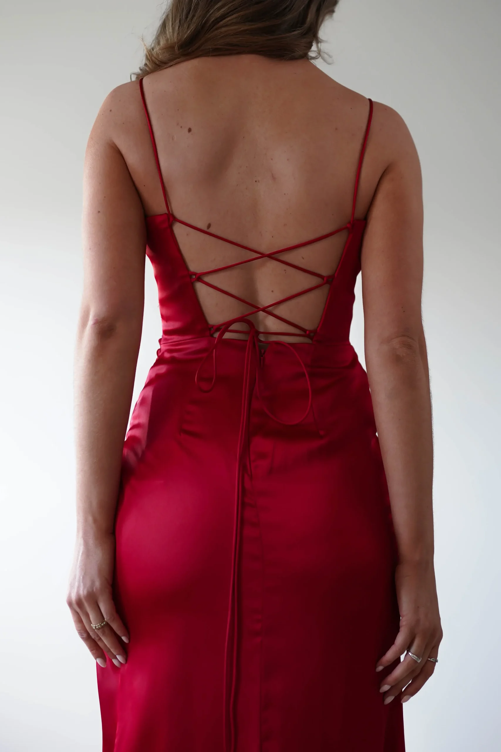 Fashion Julianne Corset Satin Gown | Red Sommerkleider|Sommerkleider