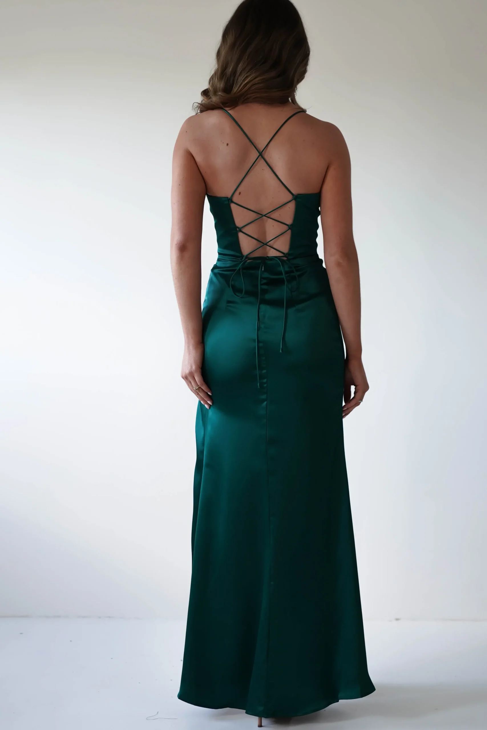 Hot Julianne Corset Satin Gown | Emerald Green Sommerkleider|Sommerkleider