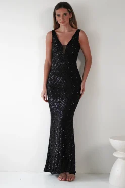 Discount Julietta Sequin Bodycon Maxi Dress | Black Lange Kleider|Maxikleider