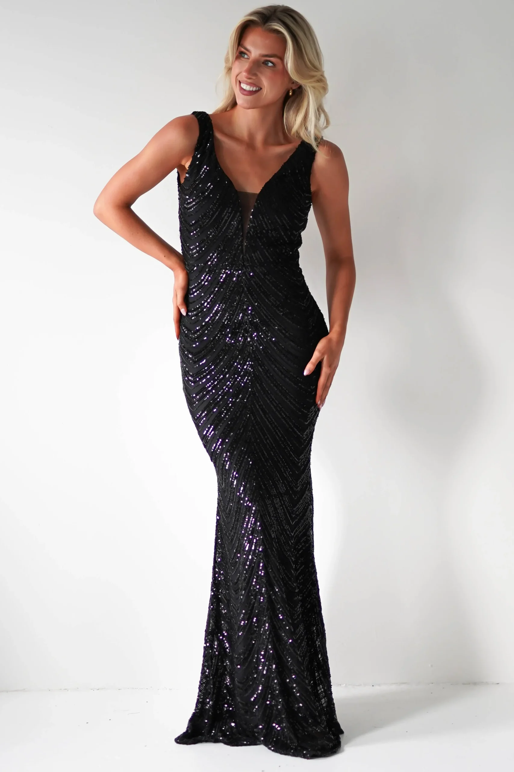 Discount Julietta Sequin Bodycon Maxi Dress | Black Lange Kleider|Maxikleider
