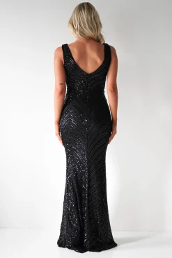 Discount Julietta Sequin Bodycon Maxi Dress | Black Lange Kleider|Maxikleider