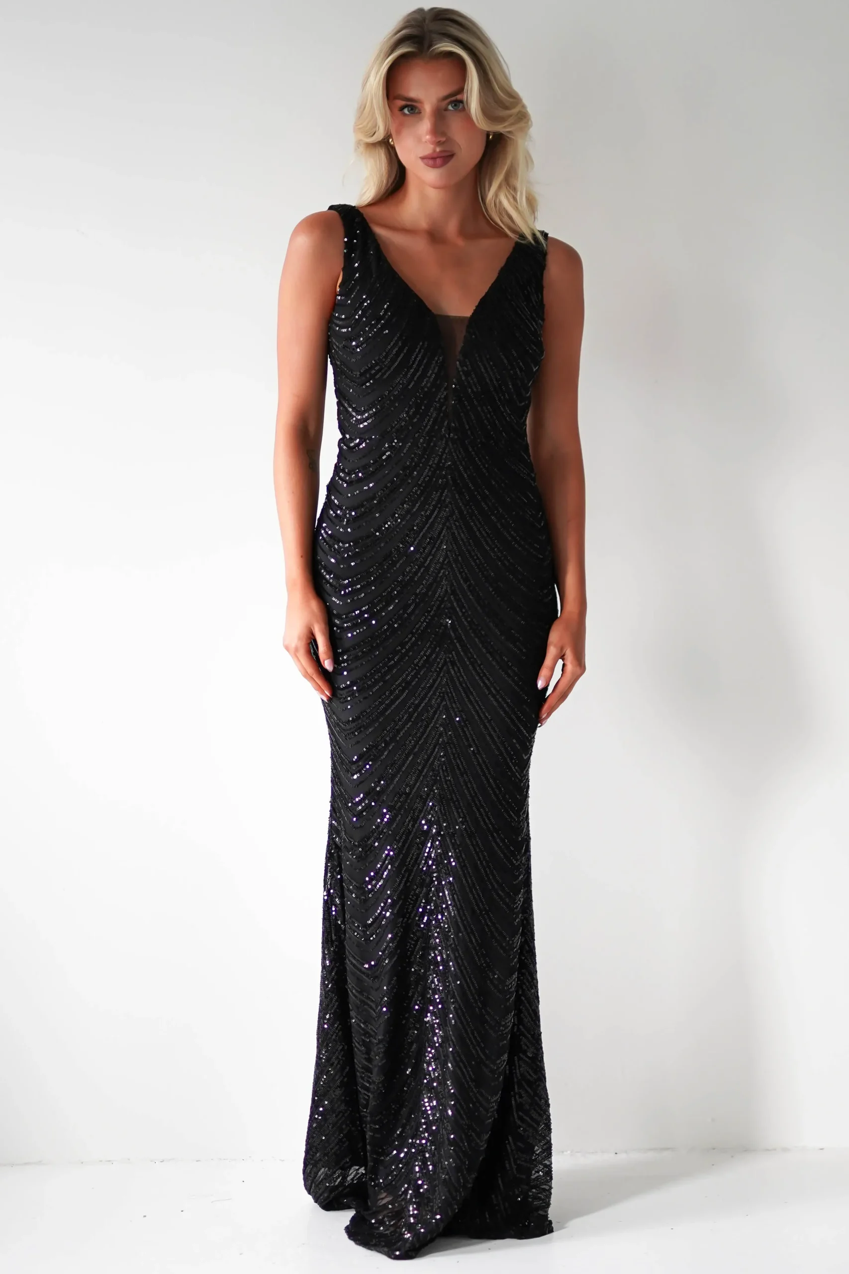 Discount Julietta Sequin Bodycon Maxi Dress | Black Lange Kleider|Maxikleider