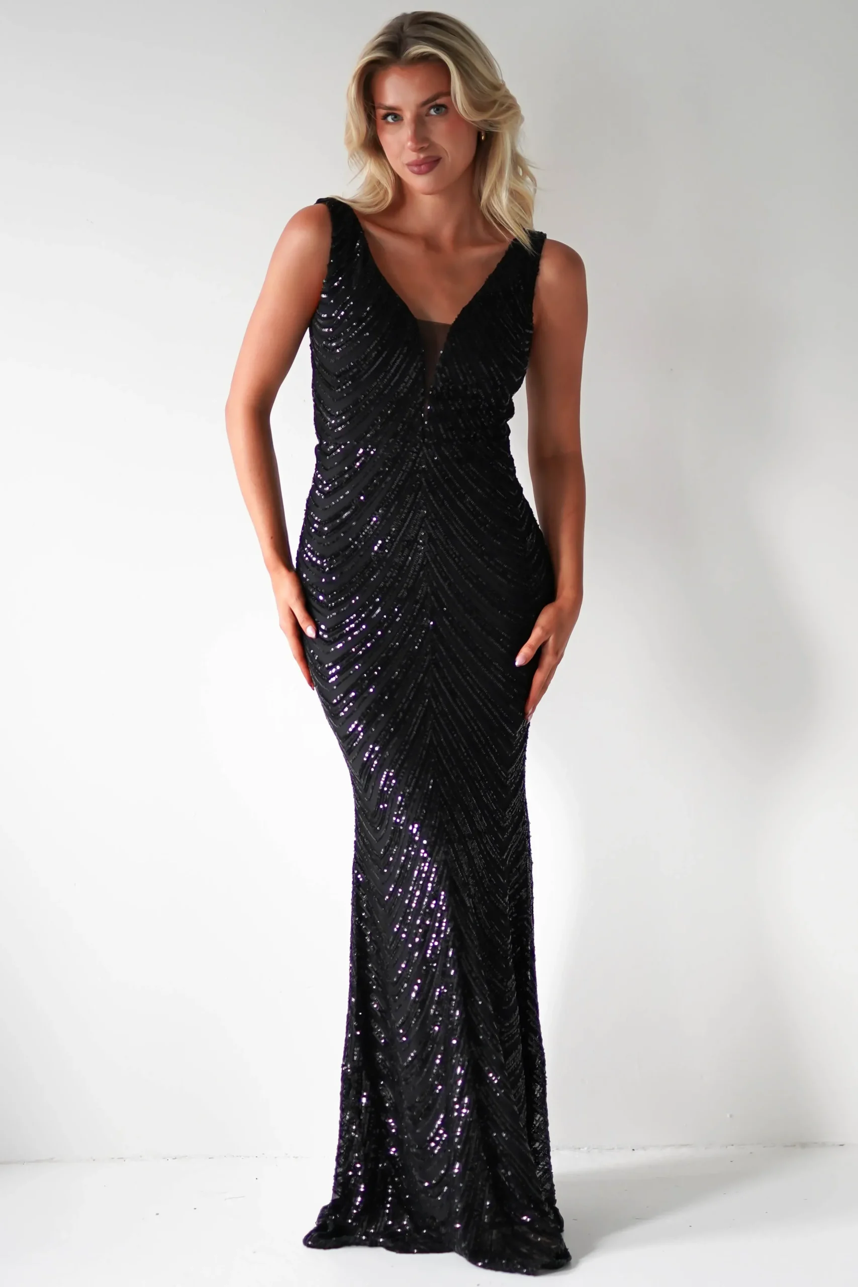 Discount Julietta Sequin Bodycon Maxi Dress | Black Lange Kleider|Maxikleider