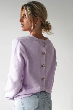 Online Kala Gold Bow Detail Jumper | | Lilac Strickwaren|Pullover Und Strickjacken