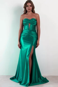 Outlet Karra Bodycon Strapless Gown | Emerald Green Sommerkleider|Sommerkleider