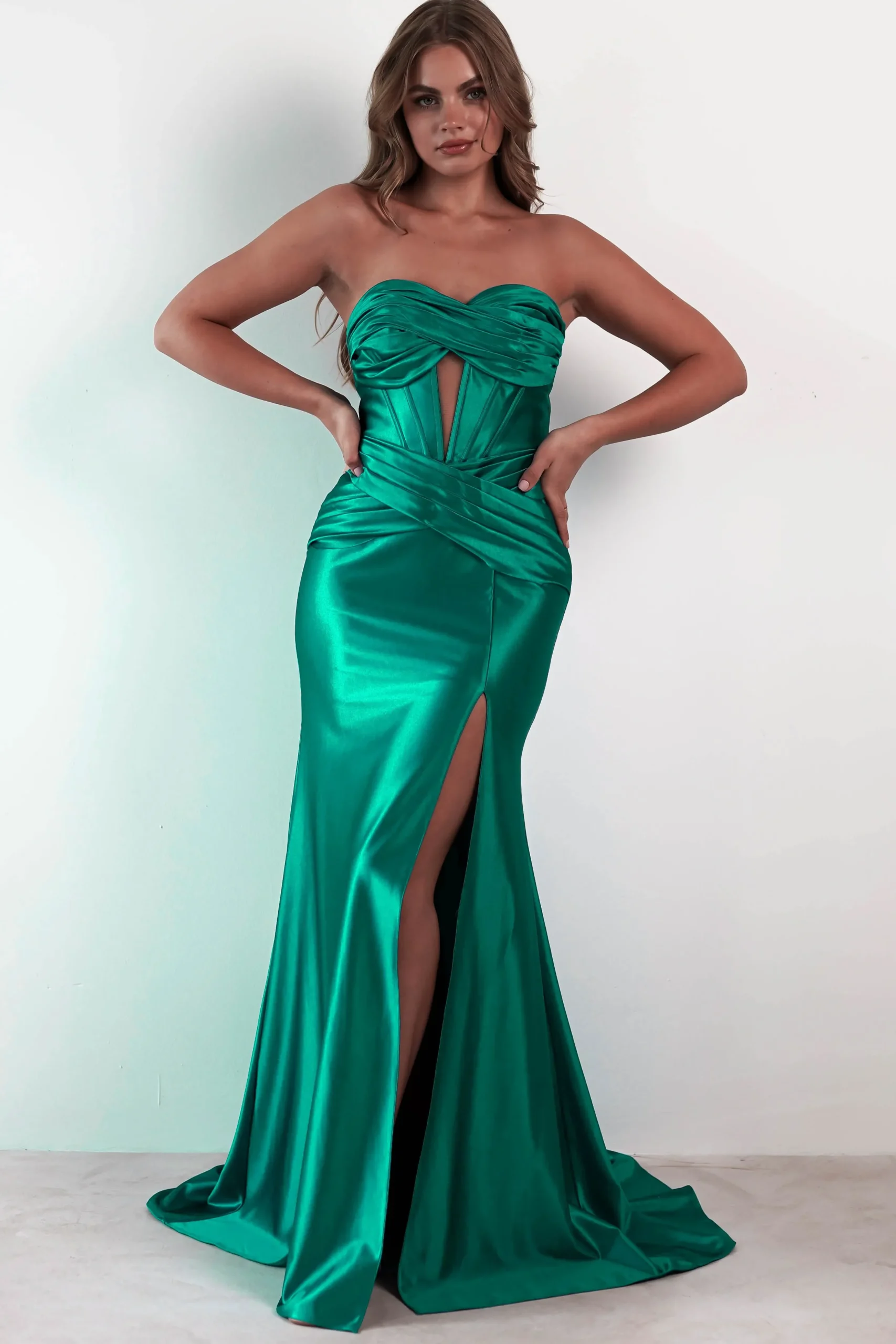 Outlet Karra Bodycon Strapless Gown | Emerald Green Sommerkleider|Sommerkleider