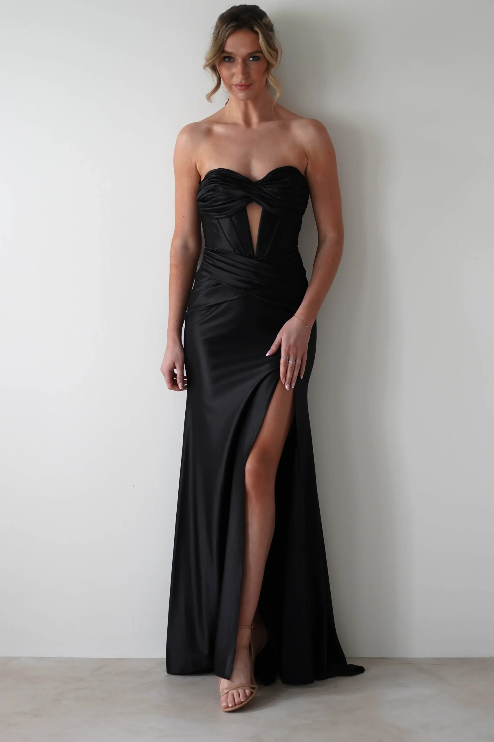 Outlet Karra Bodycon Strapless Gown | Black Lange Kleider|Maxikleider