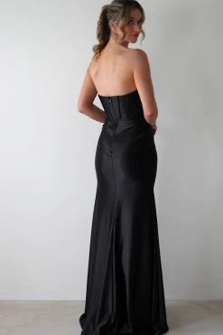 Outlet Karra Bodycon Strapless Gown | Black Lange Kleider|Maxikleider