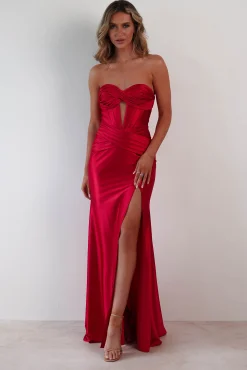 Outlet Karra Bodycon Strapless Gown | Red Sommerkleider|Sommerkleider