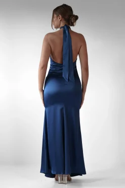 Best Kartia Halterneck Maxi Gown | Navy Lange Kleider|Maxikleider