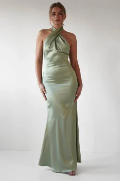 Fashion Kartia Halterneck Maxi Gown | Sage Lange Kleider|Maxikleider