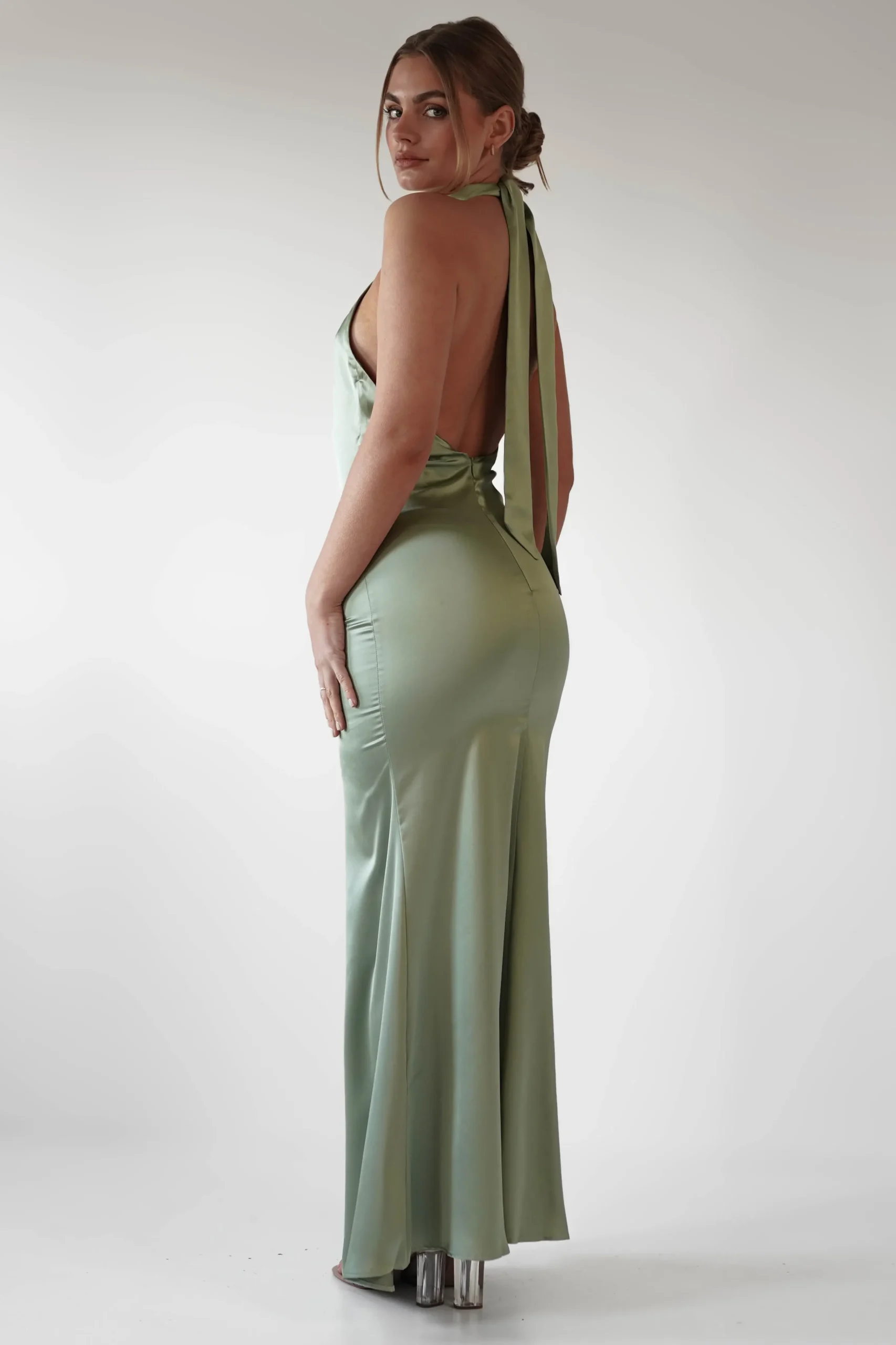 Fashion Kartia Halterneck Maxi Gown | Sage Lange Kleider|Maxikleider