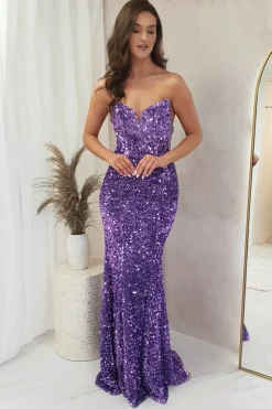 Fashion Katri Sequin Strapless Gown | Lavendar Sommerkleider|Sommerkleider
