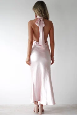 Online Kaylah Soft Satin Maxi Dress | Pearl Pink Lange Kleider|Maxikleider