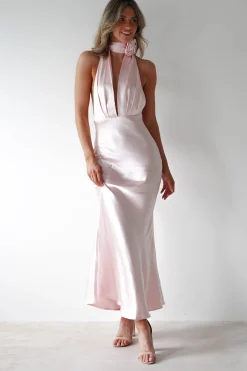 Online Kaylah Soft Satin Maxi Dress | Pearl Pink Lange Kleider|Maxikleider