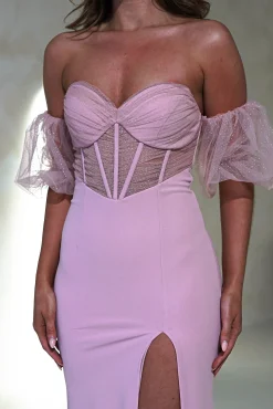 Outlet Kenna Balloon Sleeve Gown | Pink Kleider Für Besondere Anlässe|Sommerkleider