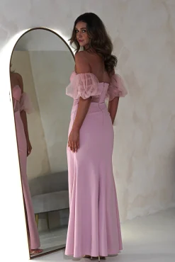 Outlet Kenna Balloon Sleeve Gown | Pink Kleider Für Besondere Anlässe|Sommerkleider