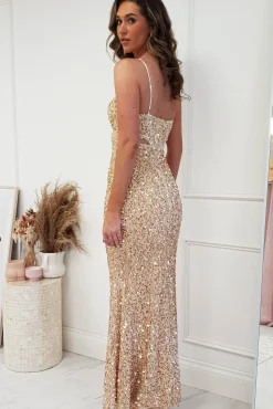 Hot Kennedy Sequin Bodycon Gown | Gold Sommerkleider|Sommerkleider