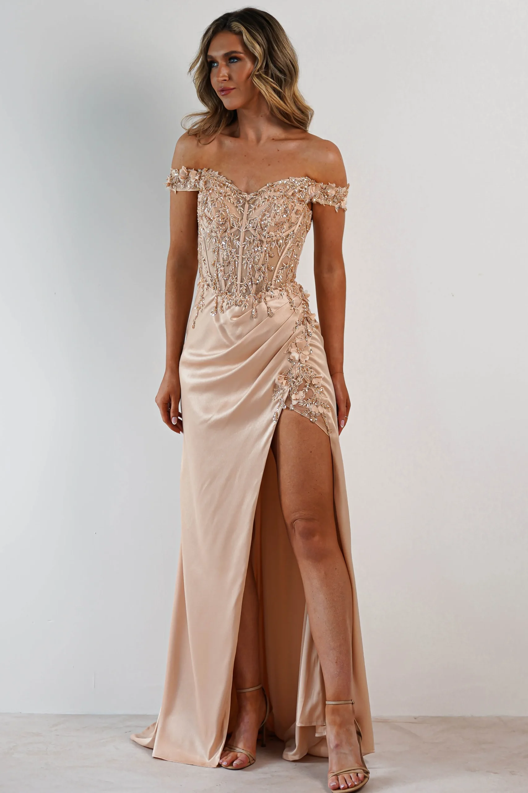 Clearance Khacy Embellished Gown | Champagne/Gold Kleider Für Besondere Anlässe|Sommerkleider