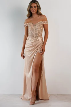 Clearance Khacy Embellished Gown | Champagne/Gold Kleider Für Besondere Anlässe|Sommerkleider